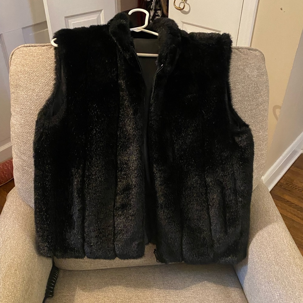 Faux fur vest.